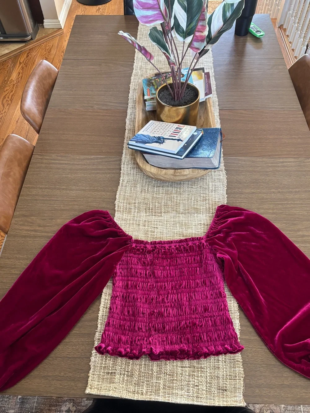 Anthropologie smocked puff sleeve blouse